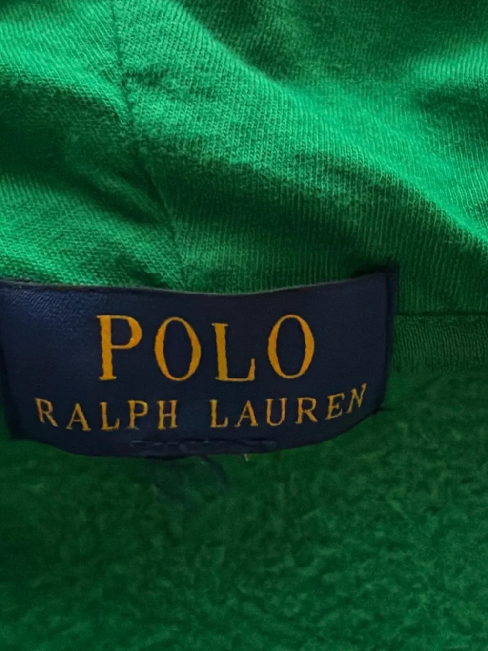 Ralph Lauren Green Zip-Up Hoodie with Yellow Polo Motif